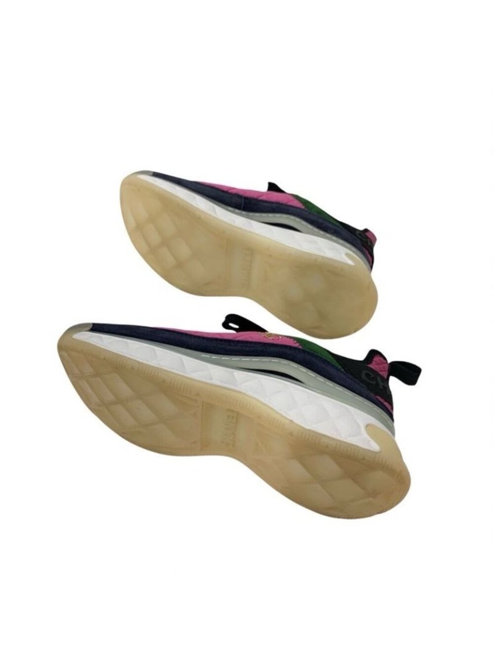 Chanel Sneakers Shoes Fabric Suede Pink Coco Mark Logo - Picture 6 of 9